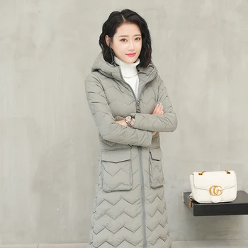 

2018 winter jacket women hooded collar thicken warm long jacket female plus size 3XL outerwear parka ladies chaqueta feminino