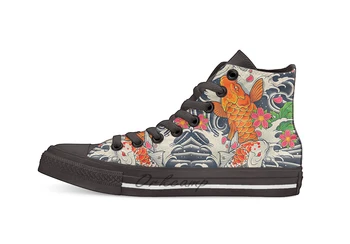 

Koi Fish Pond Casual High Top Canvas shoes sneakers For Drop shipping
