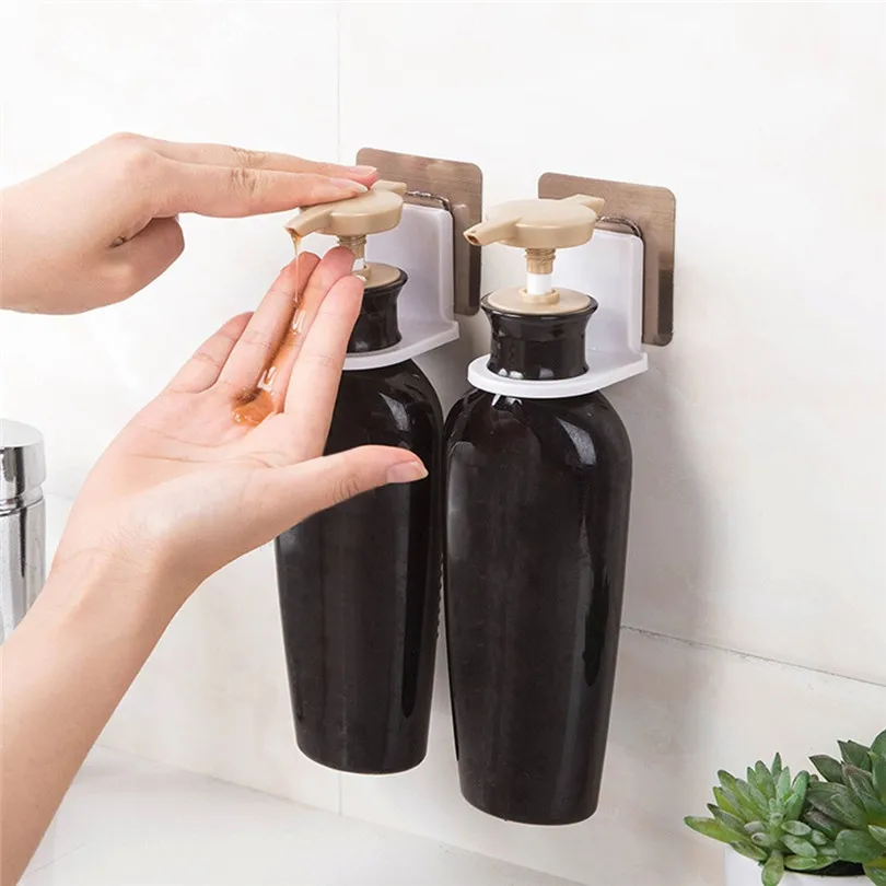 1pc Bothroom bottle Holder Storage Racks Strong Suction Cup Shower Gel Shampoo Bathroom Wall Mounted Rack Hooks #3F25 (2)