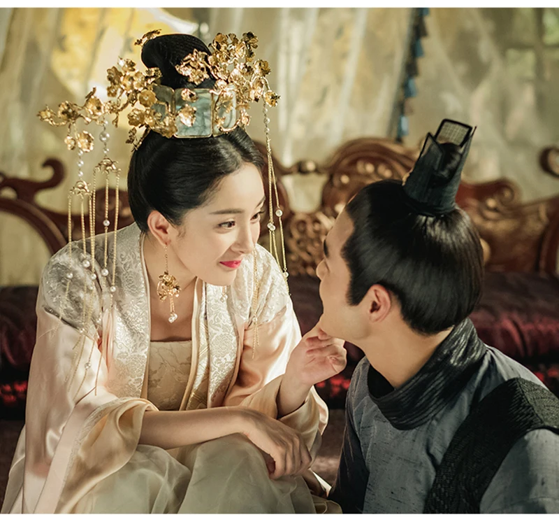 Китайская древняя Принцесса Корона для волос длинные кисточки цветок ветка Vinatage китайский женский головной убор Свадебные украшения для волос