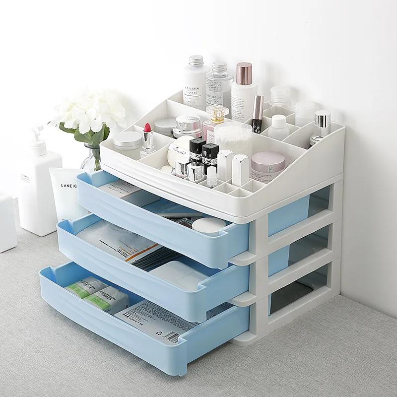 

Nordic Drawer Type Plastic Cosmetics Skin Care Jewelry Storage Box Organizer Multi-layer Office Desktop Sundries Container