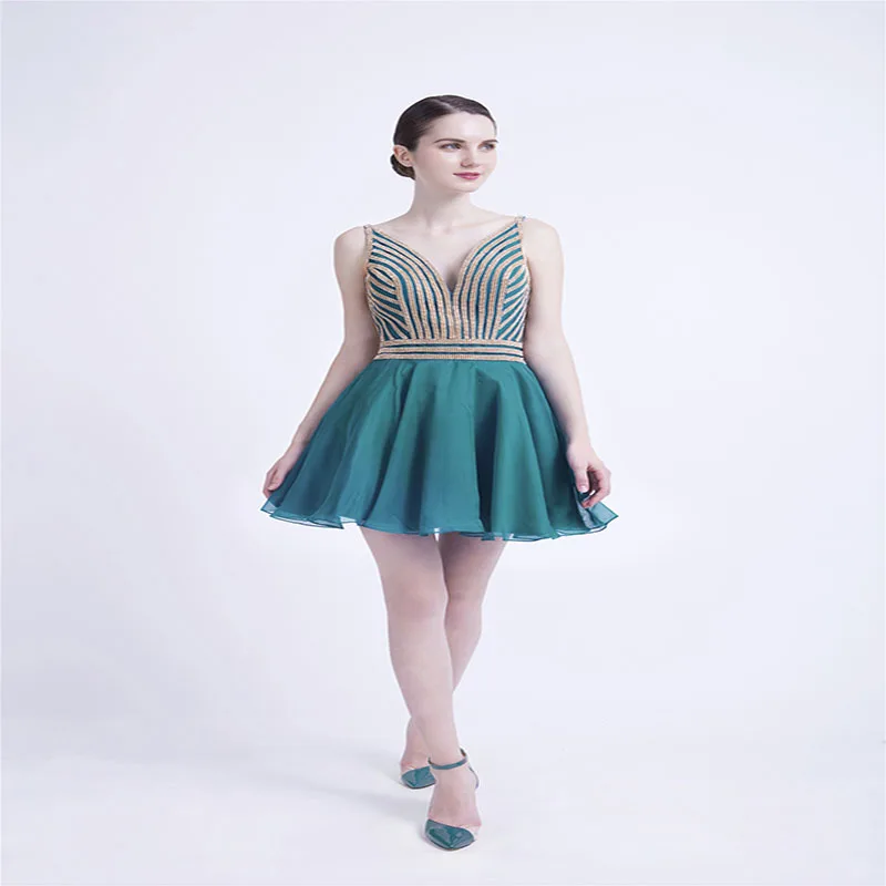 Forevergracedress Fit and Flare Короткие коктейльные платья трапециевидной формы шифон спинки платья для девочек плюс размеры индивидуальный заказ