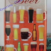 Пивная кружка жестяная вывеска, Бар Паб металлическая настенная Художественная, креативная пивная кружка Настенный декор украшение дома 30x20 см B11