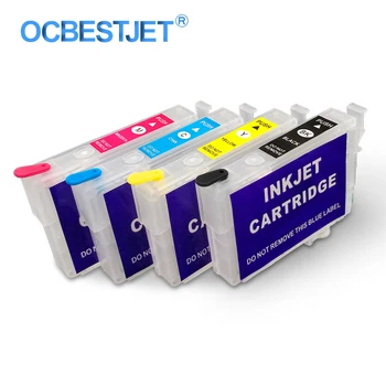 

4 Colors/Set T1971 T1962 T1963 T1964 Refillable Ink Cartridge For Epson WF-2532 XP-101 XP-201 XP-204 XP-211 XP-214 XP-401 XP-411