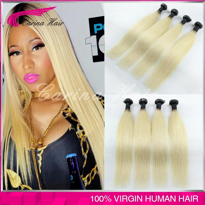 Buy Ombre Blonde Brazilian Hair Straight 4 Bundles 613