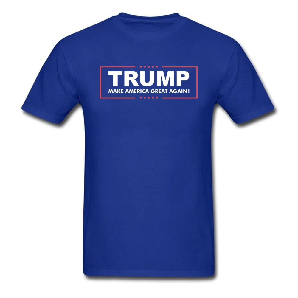 Tops Shirt Donald Trump Logo Lovers Day Fitted Funny Short Sleeve 100% Cotton O Neck Men's Top T-shirts Funny Tee-Shirt Donald Trump Logo blue