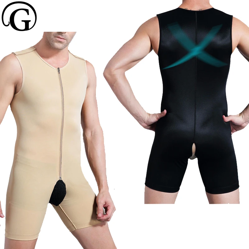 PRAYGER Men Slimming Full Body Shaper Sleeveless Waist Trainer Bodybuilding
