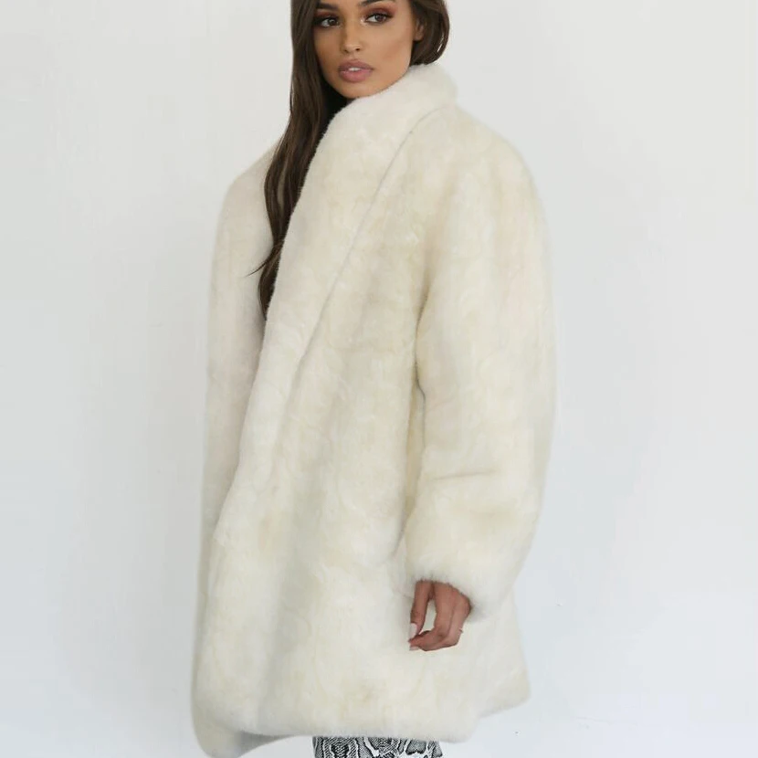 LANSHIFEI с искусственным мехом, пальто Длинная Куртка C мехом Для женщин ботильоны с меховой оторочкой зимнее пальто толстое теплое длинное пальто Пушистый Меховая куртка размера плюс, верхняя одежда