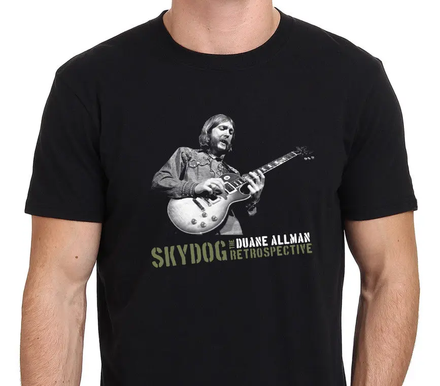 Duane allman Легенда гитарист Для мужчин футболка Черная Размеры Классические