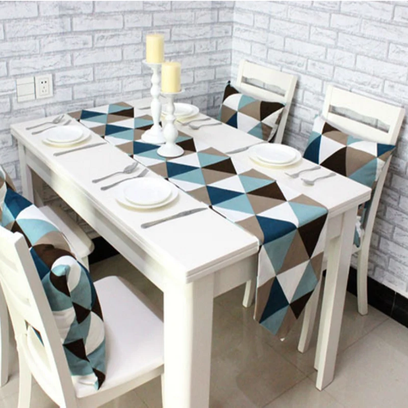 

1Pcs Canvas Table Runner Gemoetric Rustic Home Decor Cotton New Modern Soft Geometric Pattern Prague Table Flag HG0384
