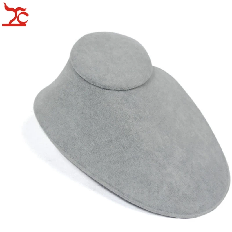 grey velvet 5 цветов доступны горизонтальные ювелирные изделия Дисплей Бюст яйцо Форма ожерелье подвеска цепь груша Дисплей Органайзер держатель для хранения стенд - Цвет: grey velvet