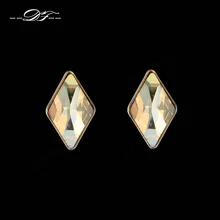 Милые блестящие серьги-гвоздики с ромбовидным кристаллом цвета розового золота модные брендовые Винтажные Ювелирные изделия/ювелирные изделия для женщин Горячая Распродажа DFE179