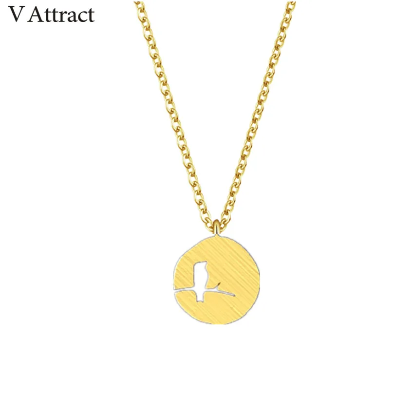 

V Attract Cute Small Bird on The Tree Charm Necklace Chocker Rose Gold Chain Colgantes Mujer Moda Kpop Jewelry Graduation Gift