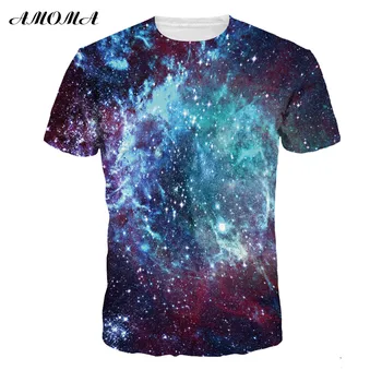 

AMOMA MEN /WOMEN Unisex Casual 3D-Printed Short Sleeve Tops T-Shirts Tees Galaxy