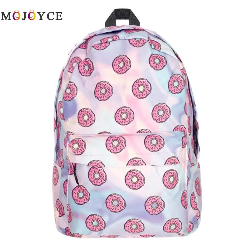 

Fashion Women Backpack Cute Donut Print Teenager Girls Oxford Travel Shoulder Backpack Mochila Feminina