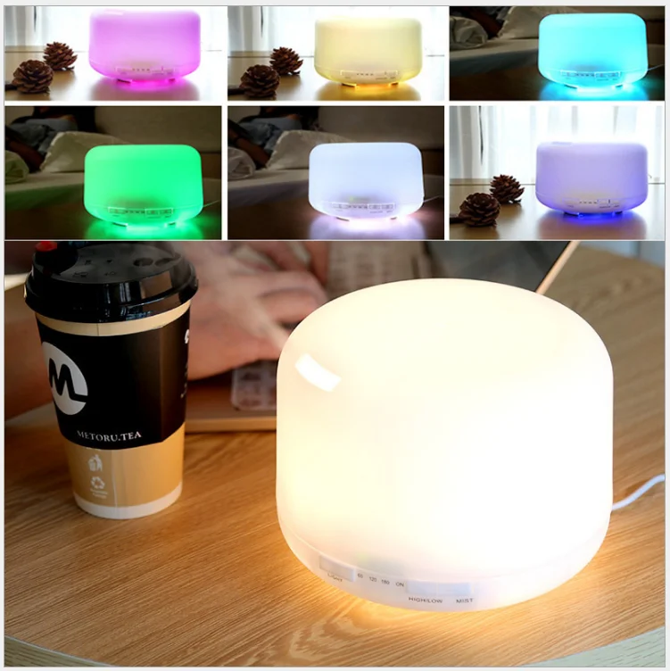 

500ml Humidifier aroma diffuser Air Humidifier Aroma Essential Oil Diffuser Ultrasonic Colorful Change LED Night Light