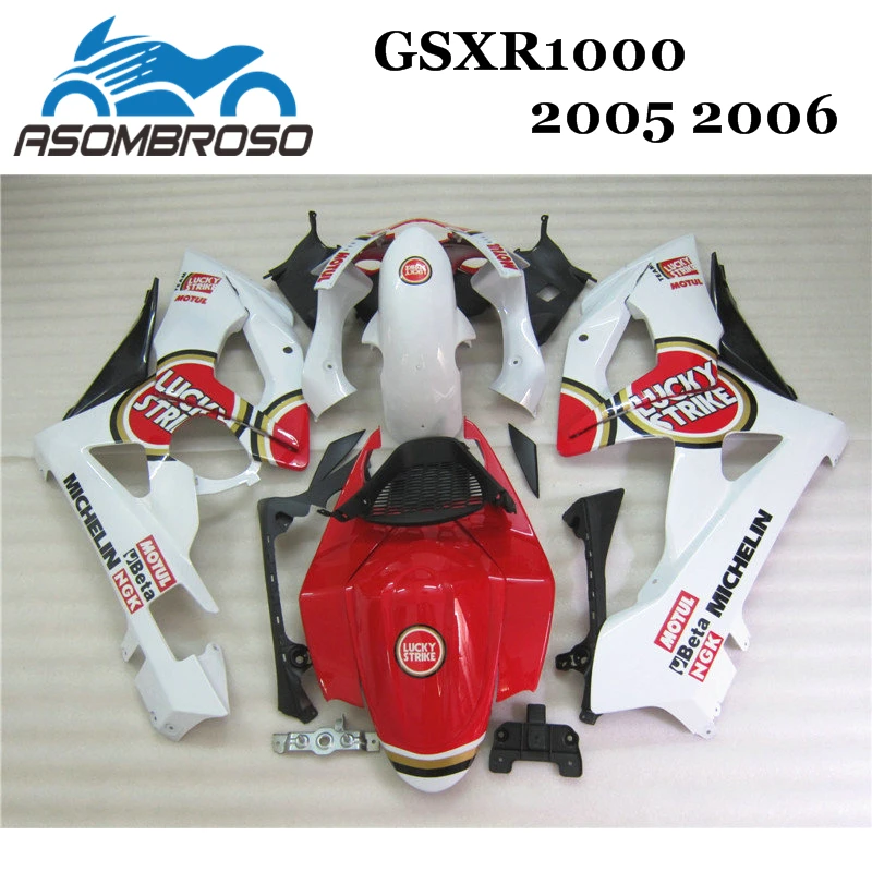 

Injection mold ABS plastic Fairing kit for Suzuki GSXR1000 2005 2006 white red K5 K6 GSXR1000 motorcycle Fairings parts LK11