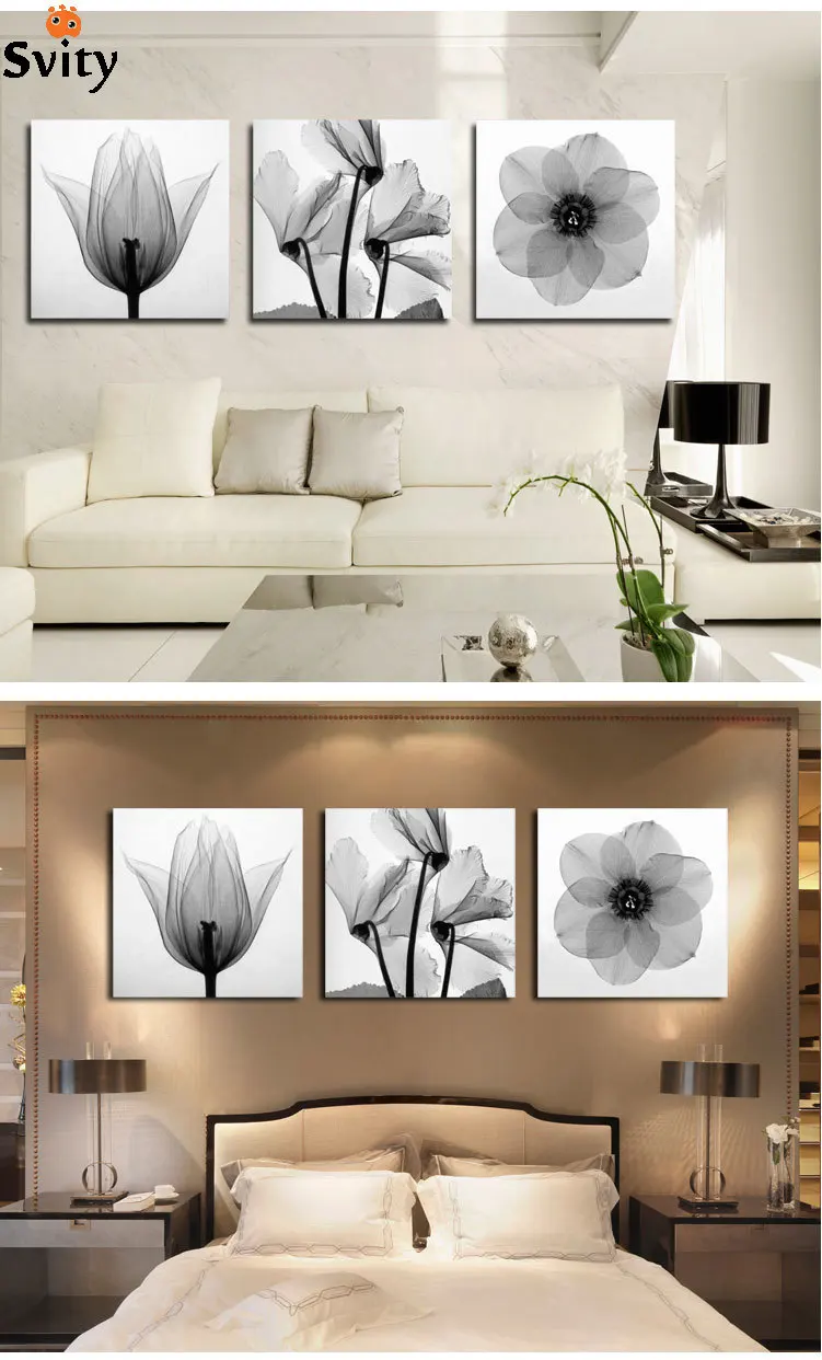 Unframed 3 Pcs Wall Art Picture Home Decoration For Living Room Canvas