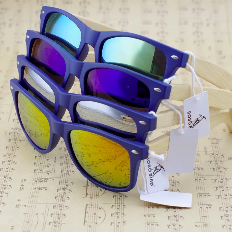 Мужские и женские очки с бамбуковыми дужками поляризационные|bobo bird sunglasses|sunglasses