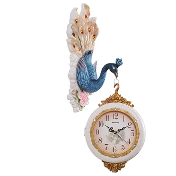 

Vintage Peacock Wall Clock Double Face Guess Women Watch Mechanism Clocks Silent Pow Patrol Retro Wedding Decorations WZH056