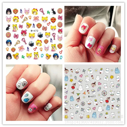 

New 5 sheet 7 types lovely summer Children cartoon adhesive sticker nail sticker available at super low prices M+472-478