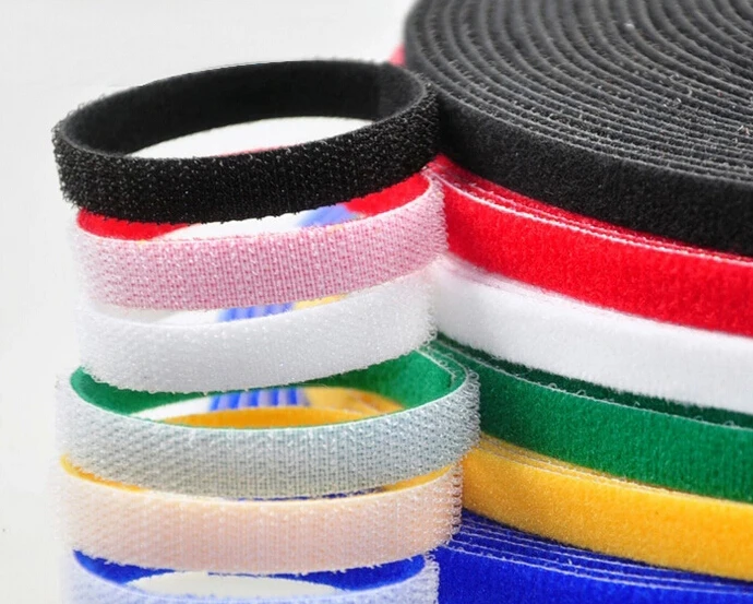 

25M/roll 10MM width Polyester Nylon Strap Power Wire Management Back to Back MAGIC TAPE Cable Ties 5 Color high quality