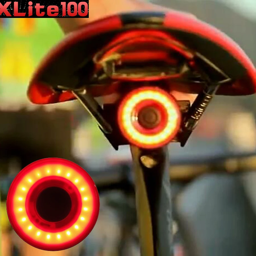 Xlite100 умный велосипедный светильник USB Перезаряжаемый светодиодный