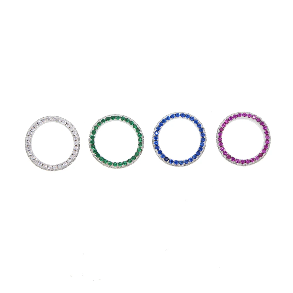 

7# Size one row clear\green ed crystal silver color plated Wedding LOVE rings fashion jewelry DIY real cubic zirconia for women