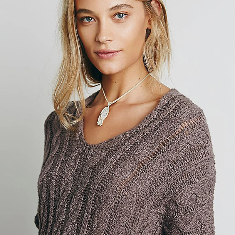 HYH HAOYIHUI Fashion Women Sweaters Sexy Cut Out Winter Black Solid O-Neck Long Sleeve Loose Pullover Female Slim Basic Ladies