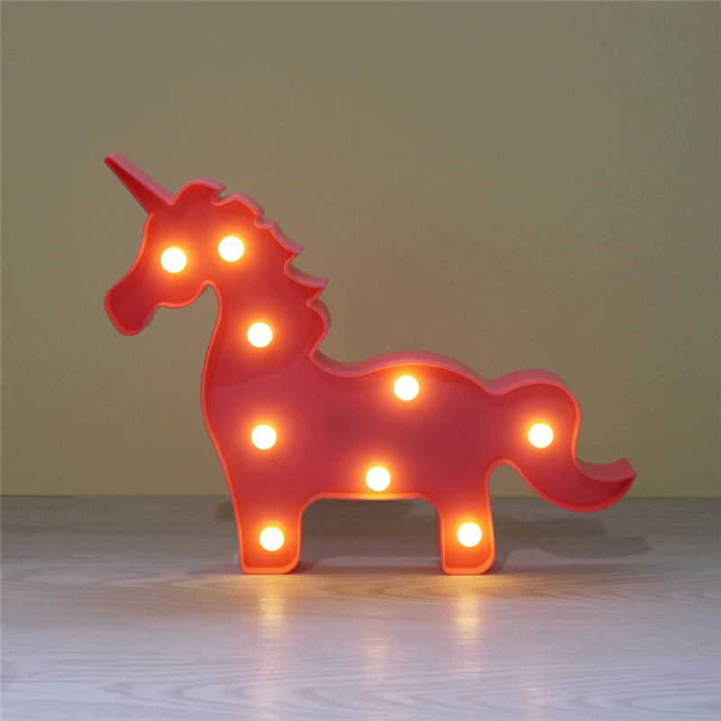 Прекрасный 3D шатер лампы единорог лошадь Светодиодное освещение лампы с дистанционным управлением вечерние Украшения в спальню подарки