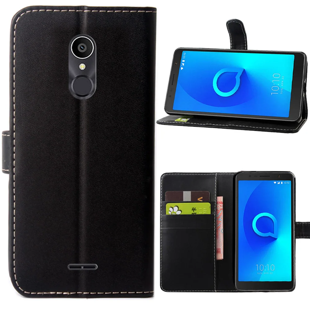 Высококачественный чехол из искусственной кожи для Alcatel 3C Флип-Стенд защитный с отделениями для карт тонкий чехол для телефона Alcatel 3C кошелек Чехол