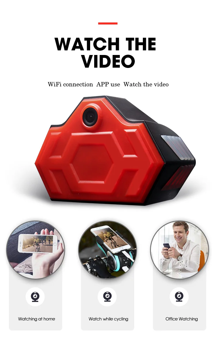 

Smart Bicycle Multi-function Video Recorder,Full 1080p WiFi Camera ,TF Card up to 256G,Direction prompt,GPS Route trajectory