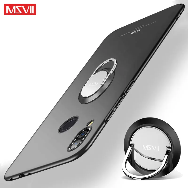 

For Xiaomi Redmi Note 7 Pro Case Msvii Finger Ring Slim Matte Xiami Xiomi Redmi Note 7 Pro Case Metal Holder Cover Redmi Note7