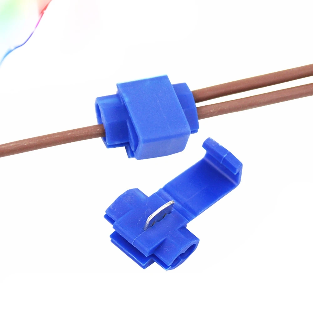 

50Pcs Blue 0.75-2.5mm Crimp Terminals Electrical Cable Connectors Fast Quick Splice Lock 22-16 18-14 AWG Wire Terminals Crimp