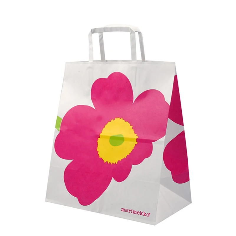 white kraft paper bag with logo pritning