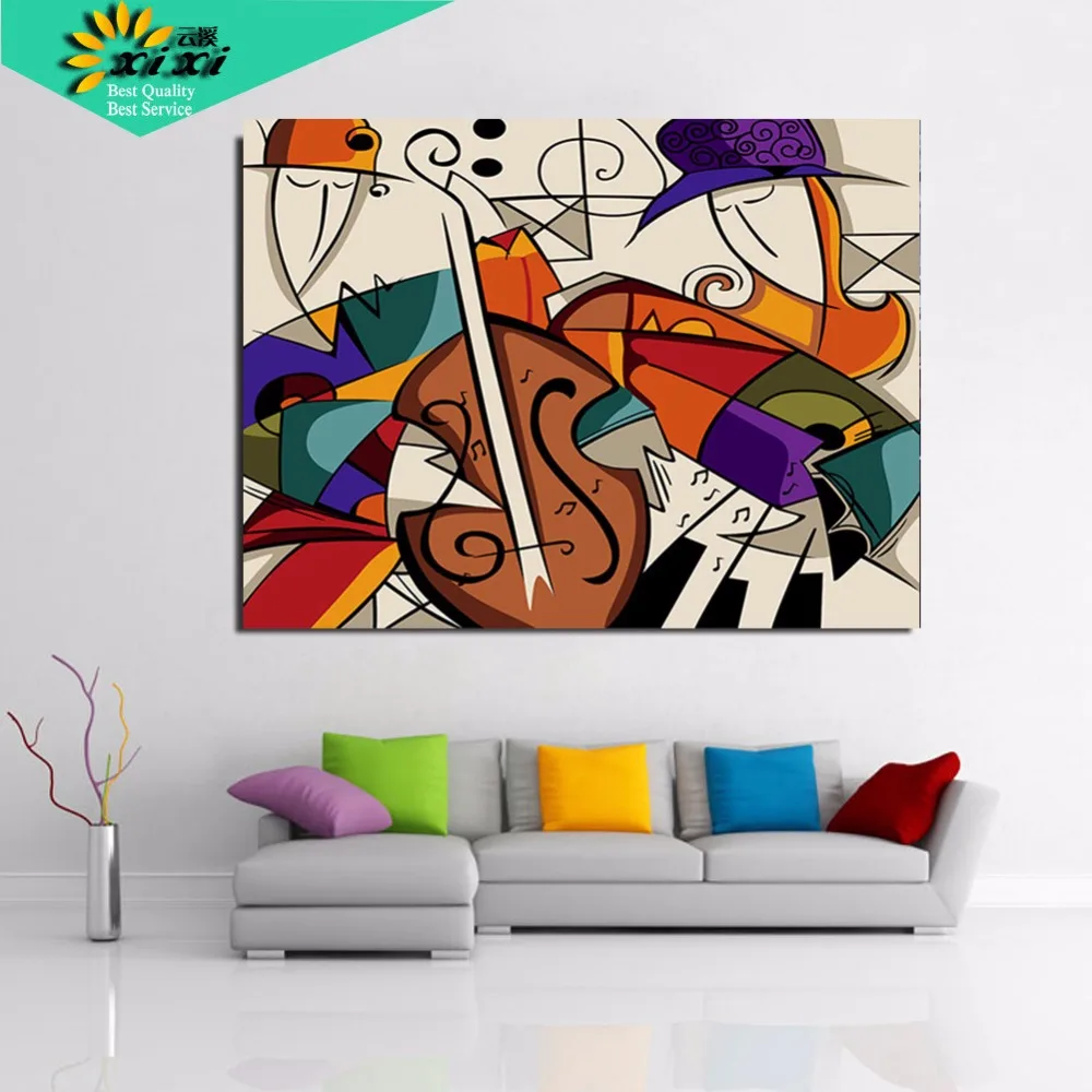 

sound of Music Drawing Painting By Numbers Kits Paint On Canvas Unique For Home DIY Painting By Numbers Wall Art Picture LXZ16