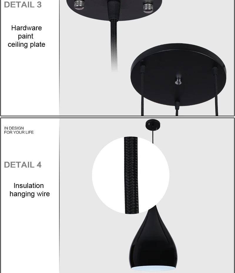 Белый и черный современный подвесной светильник в скандинавском стиле, подвесной светильник для спальни, столовой, декорированный светильник для коридора, бара
