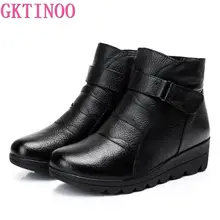 GKTINOO/обувь; женские ботинки; коллекция года; зимние ботинки; женские зимние ботинки из натуральной кожи; женские ботинки; теплая плюшевая зимняя обувь размера плюс