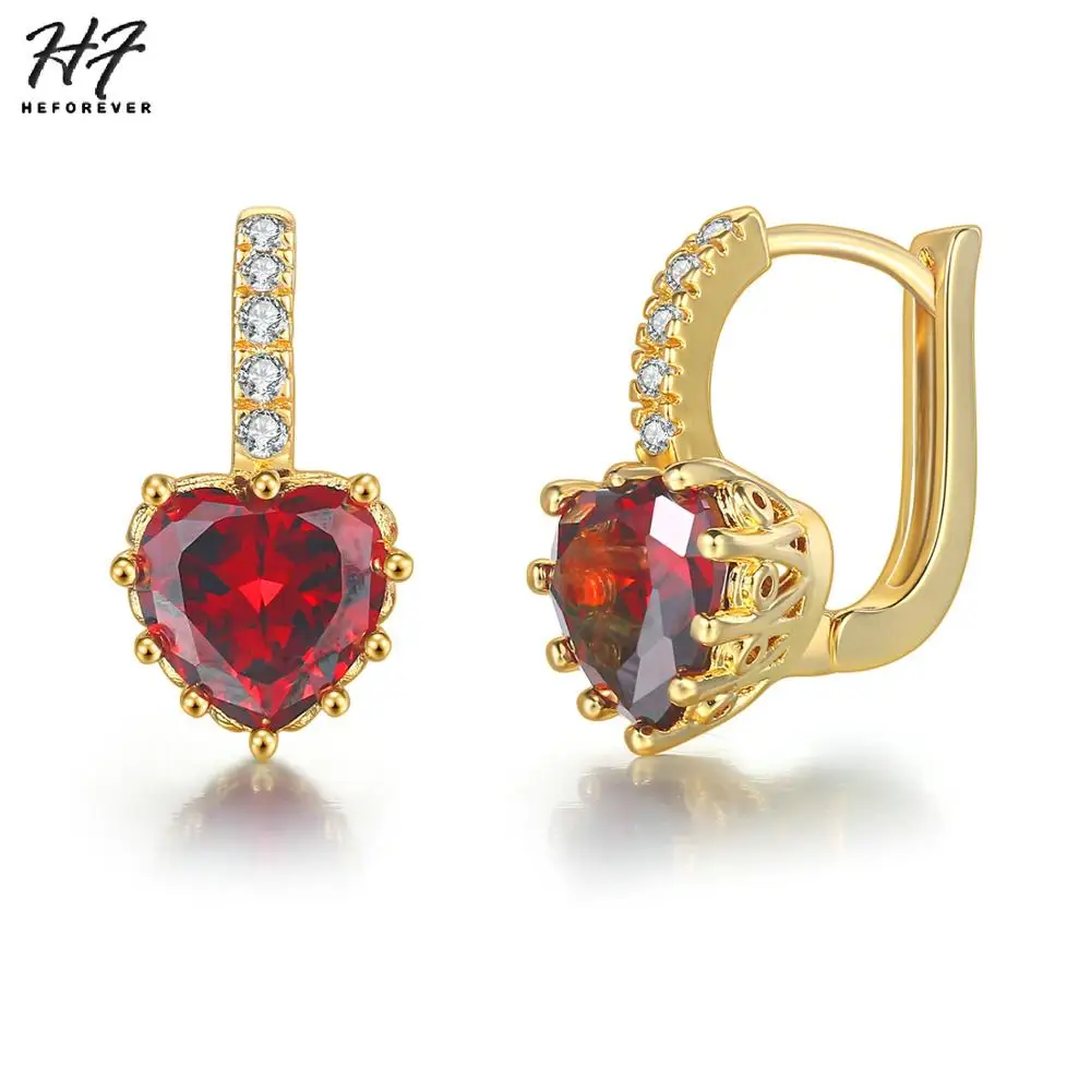 

Classic Design Yellow Gold Color Cushion Cut Big Cubic Zirconia Wedding Hoop Earrings for Women E818
