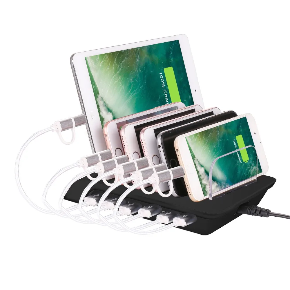 جديد phonese النقال حامل الاكسسوارات 5 فولت usb الشحن حوض محطة متعدد الميناء 6-ports الهواتف أقراص شاحن لفون باد