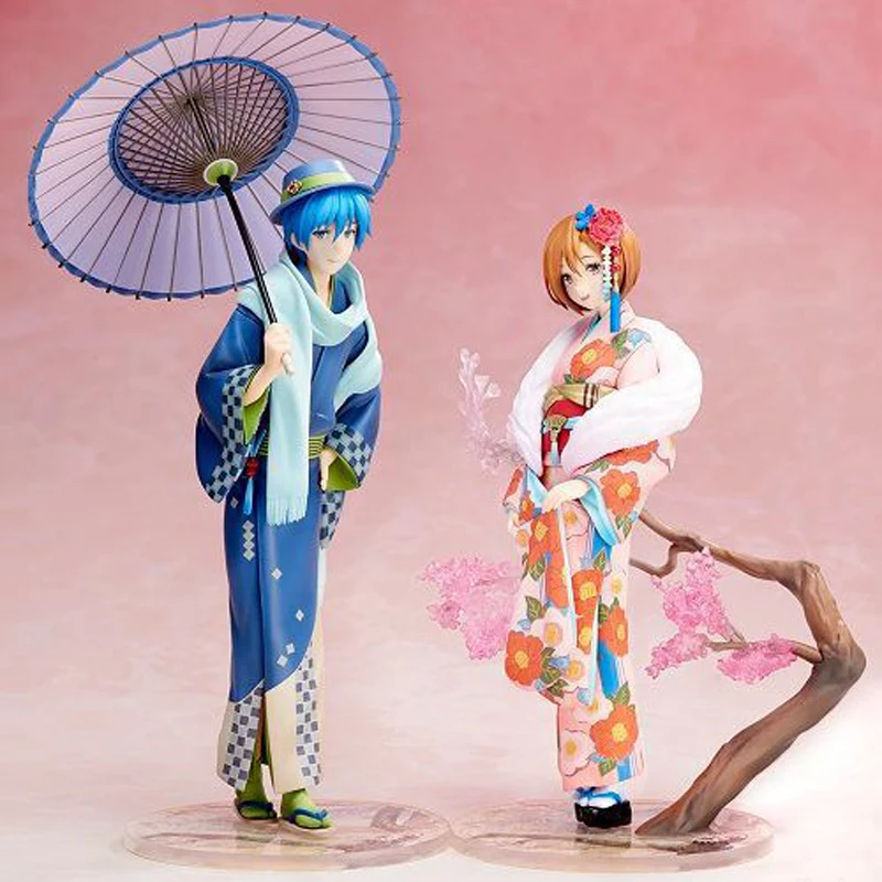 

Miku Family Stronger Vocaloid MEIKO & KAITO Flowers Kimono Ver. Boxed PVC Action Figure Collection Model Doll Toys Gift
