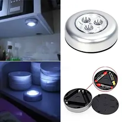 Новый Дизайн мини полезно настенный светильник Кухня шкаф автомобиль 3 светодио дный Беспроводной Нажмите сенсорный лампы