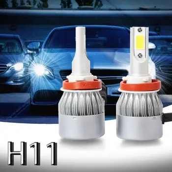 

New 2pcs C6 LED Car Headlight Kit COB H11 36W 7600LM White Light Bulbs
