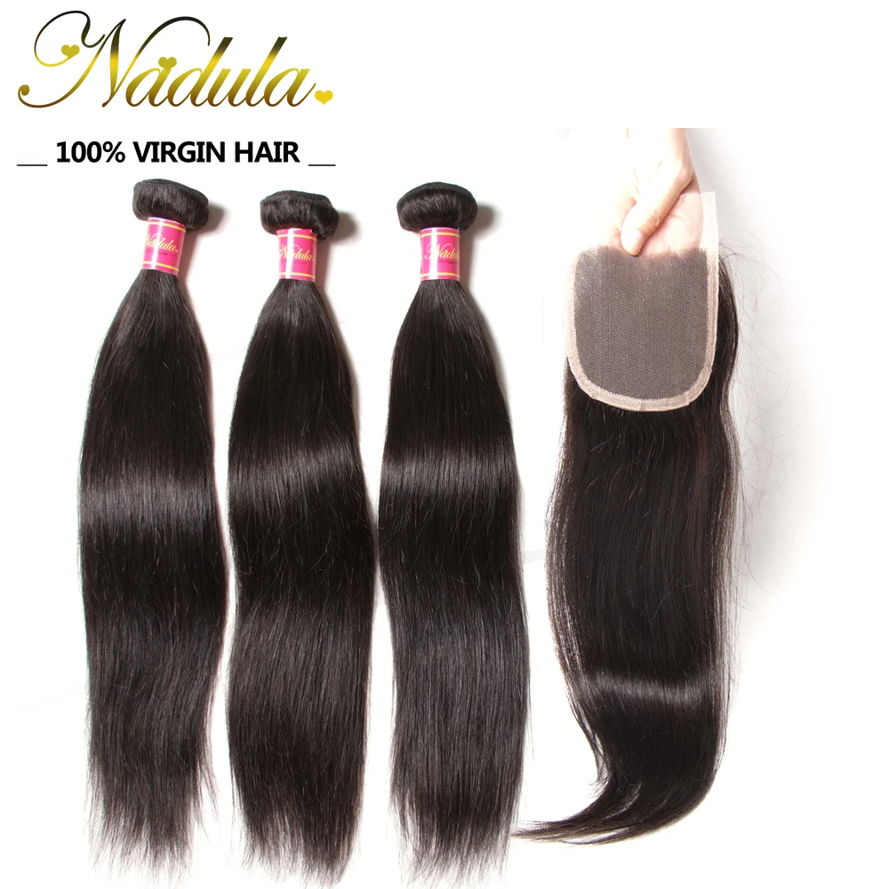 

Peruvian Straight Hair F/T/M Part Peruvian virgin Hair With Closure Pervian Virgin Hair Straight Hair With Lace Closure