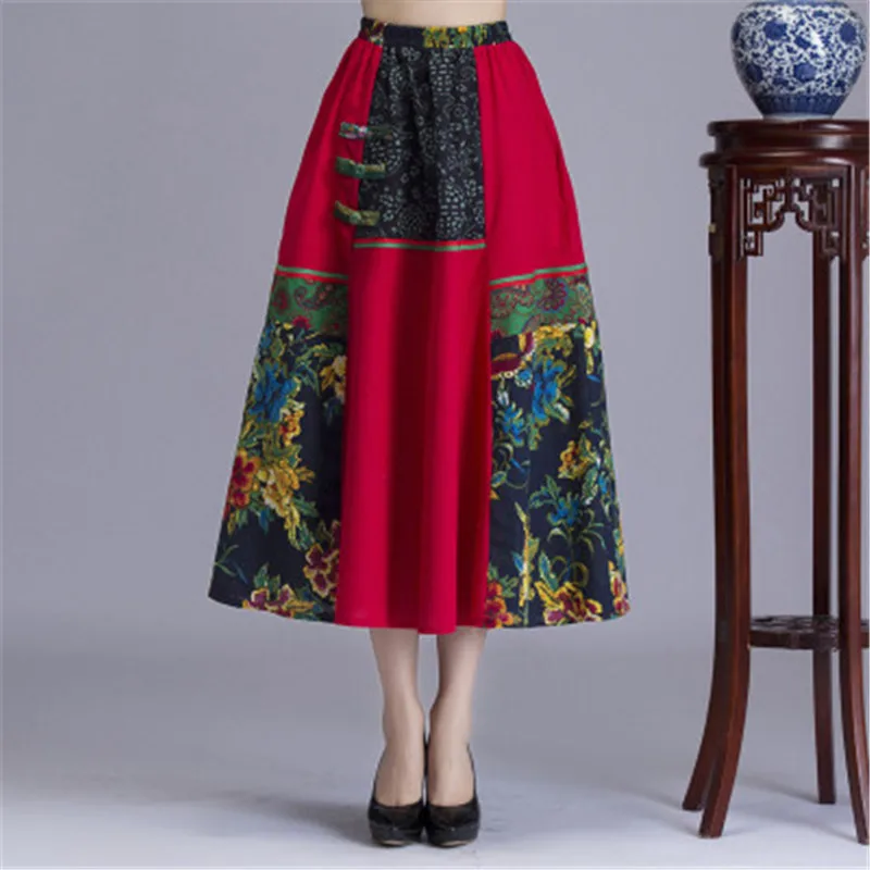 Faldas Mujer Moda 2019 лето новый элегантный винтажный принт А-силуэт Инди народное хлопковое белье Harajuku Этническая Горячая Мода Юбки Женские