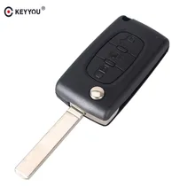 Keyyou 20 Stks/partij 3 Button Remote Flip Folding Key Shell Case Voor Citroen C2 C3 C4 C5 C6 C8 Voor peugeot Remote Fob Case CE0536
