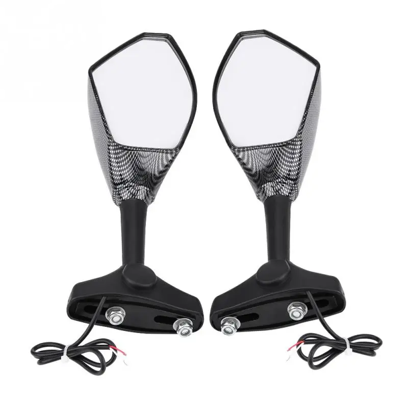 

1pair Motorcycle Integrated Rear View Turn Signal Mirrors Rearview Mirrors with LED Carbon Fiber for Honda Suzuki Kawasaki