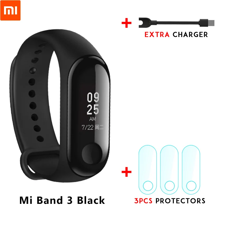 Xiaomi mi Band 3 mi band 3 для Android IOS фитнес-трекер монитор сердечного ритма 0,78 ''OLED дисплей тачпад Bluetooth 4,2 - Цвет: Mi band 3 n films