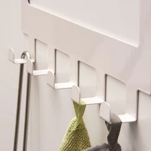Kitchen Cabinet Rack Door Hook For Towel Holder Organizer Cupboard 5 Hooks Storage Hanger for Sundries Cloth Bag Holder Hot Sale