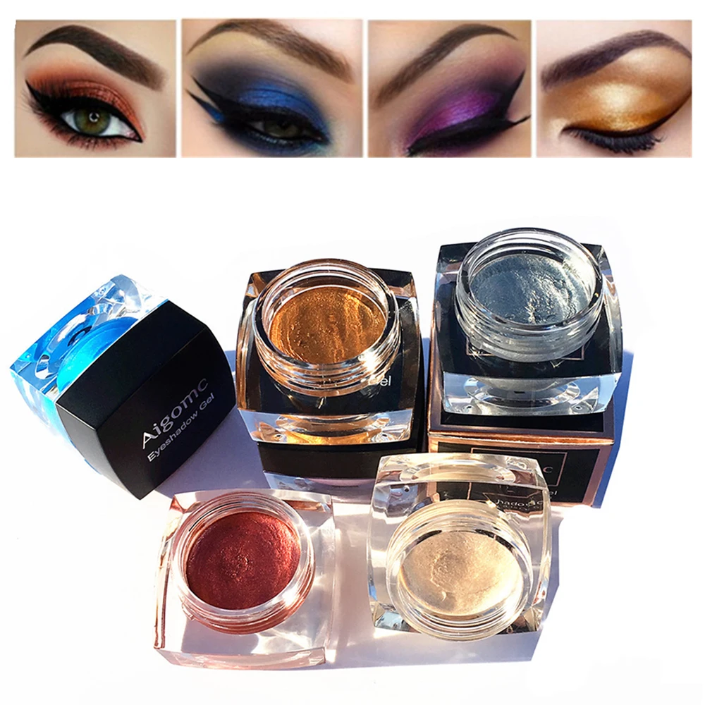 

AIGOMC Eye Makeup Eye Shadow Cream Glitter Metallic Smoky Nude Eyeshadow 6 Colors Waterproof Makeup Palette Eyeshadow Gel HF086